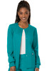 Revolution by Cherokee Workwear Women's Snap Front Solid Scrub Jacket In Teal