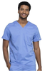 Cherokee Workwear Men's V-Neck Solid Scrub Top In Ceil