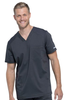 Cherokee Workwear Men's V-Neck Solid Scrub Top In Pewter