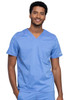 Cherokee Workwear Men's V-Neck Solid Scrub Top In Ciel