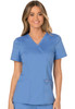 Revolution by Cherokee Workwear Women's Mock Wrap Solid Scrub Top In Ciel