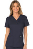 Revolution by Cherokee Workwear Women's Mock Wrap Solid Scrub Top In Pewter