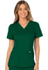 Revolution by Cherokee Workwear Women's Mock Wrap Solid Scrub Top In Hunter