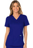 Revolution by Cherokee Workwear Women's Mock Wrap Solid Scrub Top In Galaxy