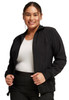 Infinity by Cherokee Women's Zip Front Warm-Up Solid Scrub Jacket In Black