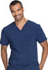 Infinity by Cherokee Men's V-Neck Solid Scrub Top In Navy