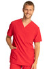 Infinity by Cherokee Men's V-Neck Solid Scrub Top In Red