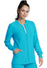 Cherokee Allura Zip Front Jacket In Teal Blue