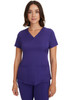 HH Works by Healing Hands Women's Monica V-Neck Solid Scrub Top In Grape