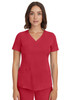 HH Works by Healing Hands Women's Monica V-Neck Solid Scrub Top In Red