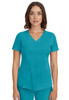 HH Works by Healing Hands Women's Monica V-Neck Solid Scrub Top In Teal