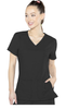 Insight by Med Couture Women's Doubled Pocket Solid Scrub Top In Black