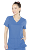 Insight by Med Couture Women's Doubled Pocket Solid Scrub Top In Ceil