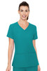 Insight by Med Couture Women's Doubled Pocket Solid Scrub Top In Teal