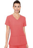 Insight by Med Couture Women's Doubled Pocket Solid Scrub Top In Coral