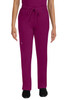 HH Works by Healing Hands Women's Rebecca Drawstring Flare Scrub Pant In Wine