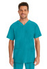 HH Works by Healing Hands Men's Matthew V-Neck Solid Scrub Top in Teal