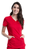 Revolution by Cherokee Workwear Women's V-Neck Solid Scrub Top In Red
