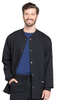 Professionals by Cherokee Workwear Men's Snap Front Warm-Up Solid Scrub Jacket In Black