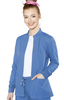 Insight by Med Couture Women's Warm Up Solid Scrub Jacket In Ceil