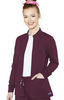 Insight by Med Couture Women's Warm Up Solid Scrub Jacket In Wine