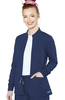 Insight by Med Couture Women's Warm Up Solid Scrub Jacket In Navy