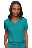 Med Couture Touch Collection V-Neck Tuckable Top 7448 in Teal