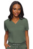 Med Couture Touch Collection V-Neck Tuckable Top 7448 in Olive