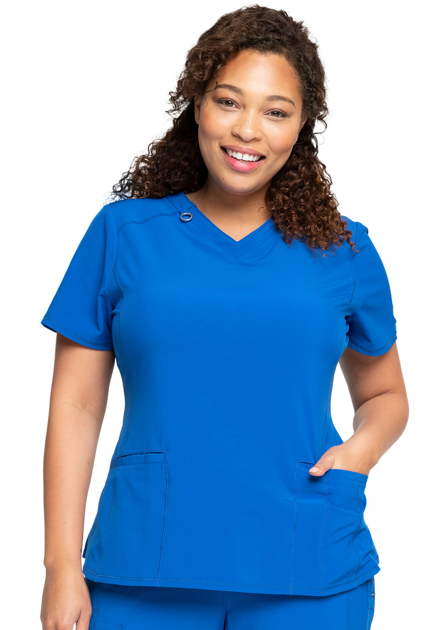 Infinity By Cherokee Solid Round Neck Scrub Tops With Certainty