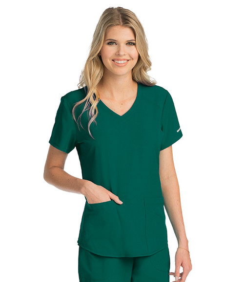 Skechers Scrubs Vitality 3 Pocket Virtual V-Neck Top Women In Hunter