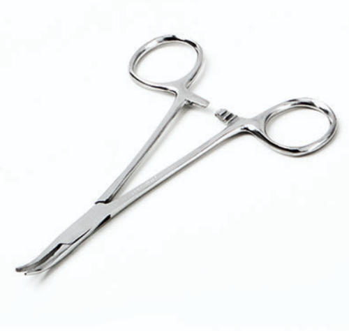 Hemostatic Forceps, Stainless Steel, Curved, 5 1/2"