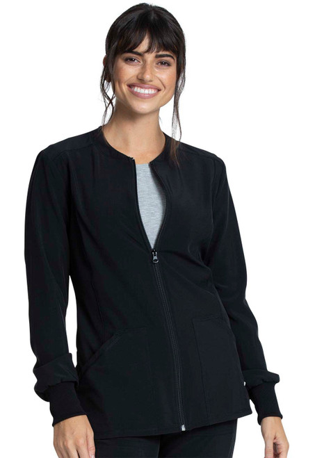 Cherokee Allura Zip Front Jacket In Black