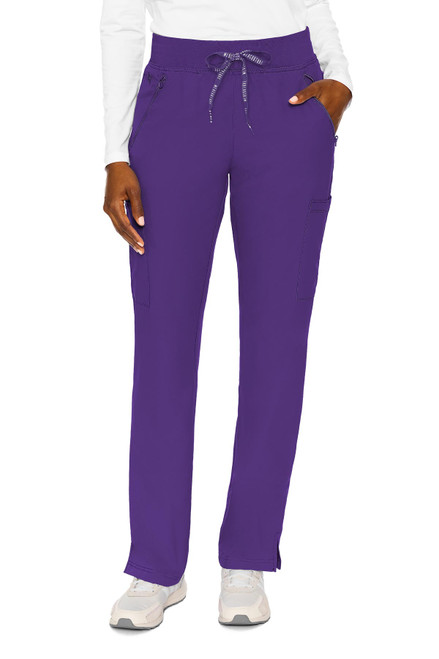 Insight by Med Couture Women's Zipper Pocket Cargo Scrub Pant In Grape