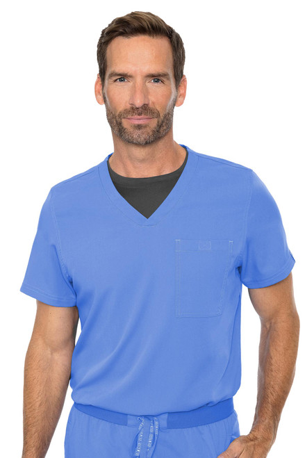 RothWear by Med Couture Cadence Men's Scrub Top 7478 in Ceil