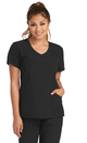 Skechers Scrubs Reliance 3 Pocket Mock Wrap Top Women's Scrubs In Black