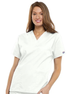 Women's V-Neck 2 Pocket Solid Scrub Top In White