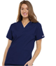 Women's V-Neck 2 Pocket Solid Scrub Top In Navy