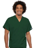 Unisex V-Neck 1-Pocket Solid Scrub Top In Hunter