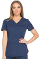 Dynamix by Dickies Women's V-Neck Solid Scrub Top In Navy