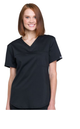 Women's V-Neck Tuck-In Solid Scrub Top In Black