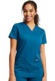 Revolution by Cherokee Workwear Women's V-Neck Solid Scrub Top In Caribbean