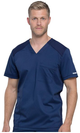 Cherokee Workwear Men's V-Neck Solid Scrub Top In Navy