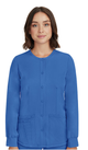 HH Works by Healing Hands Women's Megan Button Front Solid Scrub Jacket In Royal
