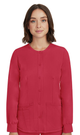 HH Works by Healing Hands Women's Megan Button Front Solid Scrub Jacket In Red