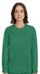 HH Works by Healing Hands Women's Megan Button Front Solid Scrub Jacket In Hunter Green