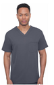 Works by Healing Hands Men's Mason Solid Scrub Top In Pewter