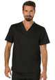 Revolution by Cherokee Workwear Men's V-Neck Solid Scrub Top In Black