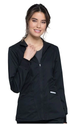 Revolution by Cherokee Workwear Women's Hi-Low Solid Scrub Jacket In Black