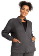 Revolution by Cherokee Workwear Women's Hi-Low Solid Scrub Jacket in Pewter