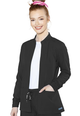 Insight by Med Couture Women's Warm Up Solid Scrub Jacket In Black